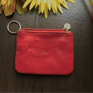 THE SAK - Pure Red Leather Key/Coin Zip Pouch